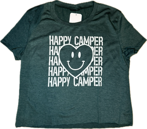 FIREHOUSE- Happy Camper Shirt (Heather Hunter Green)