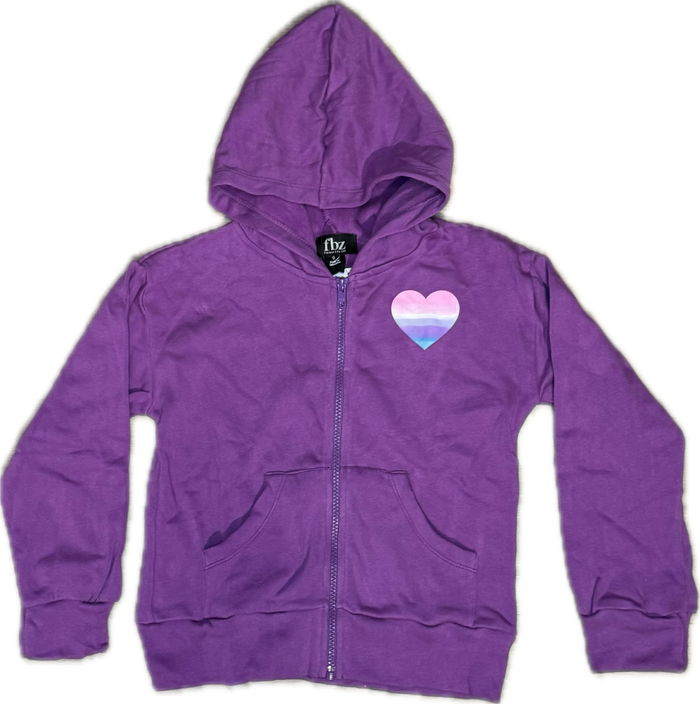 Flowers By Zoe- Ombre Heart Purple Hoodie