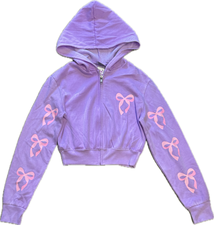 FIREHOUSE- Pink Bows Zip-Up Hoodie (grape)