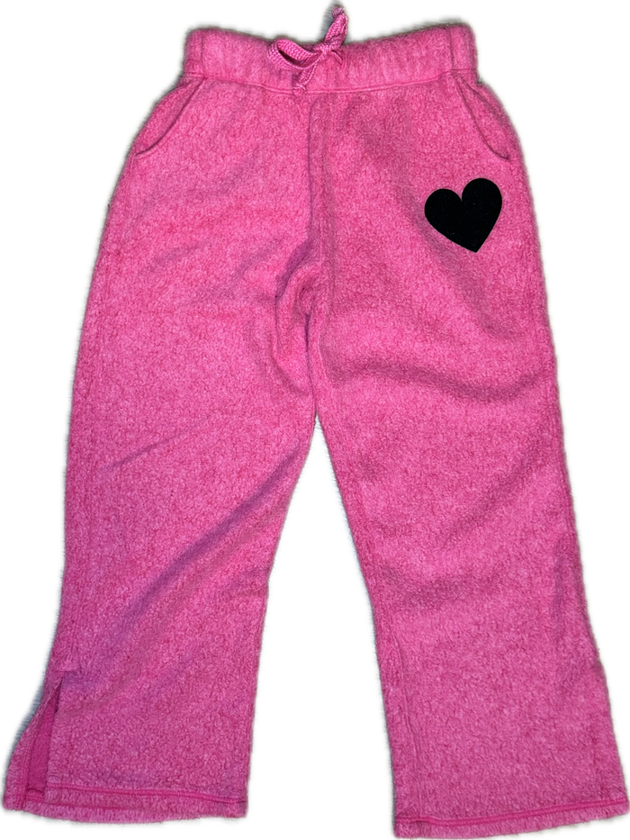 T2LOVE- Black Heart Straight Pant (fushia)