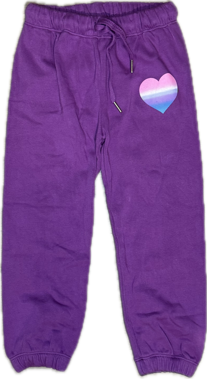 Flowers By Zoe- Ombre Heart Sweatpants Purple