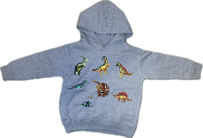 RAGG TATTOO- DINO Pull Over Hoodie (Heather Grey)