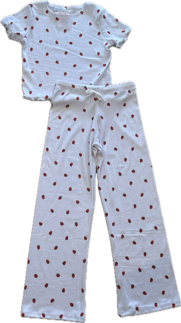 CHERYL KIDS- Strawberries Top & Pants Set