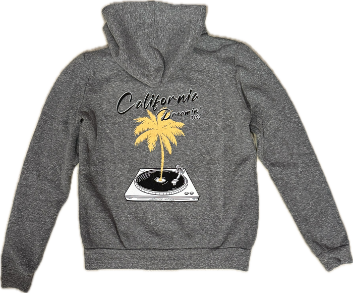 Californian Vintage- Dreamin Zip-up Hoodie (heather grey)