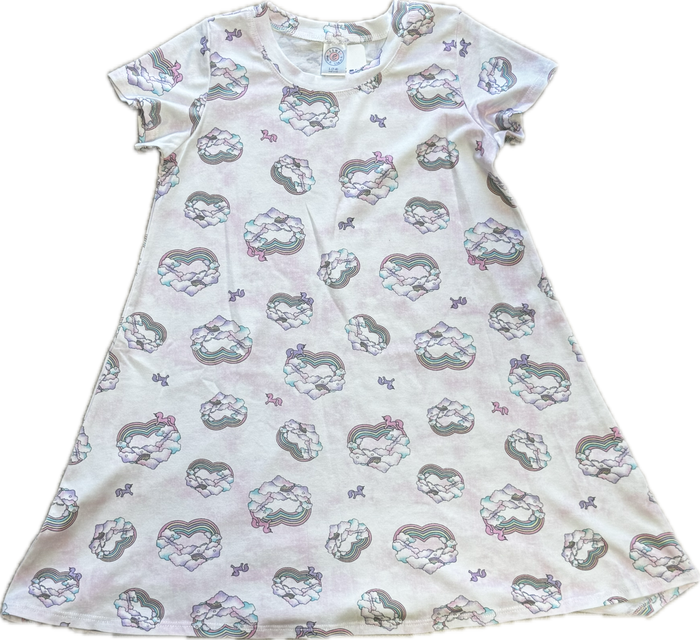 esme- Unicorn Love Short Sleeve Hi/Low Dress
