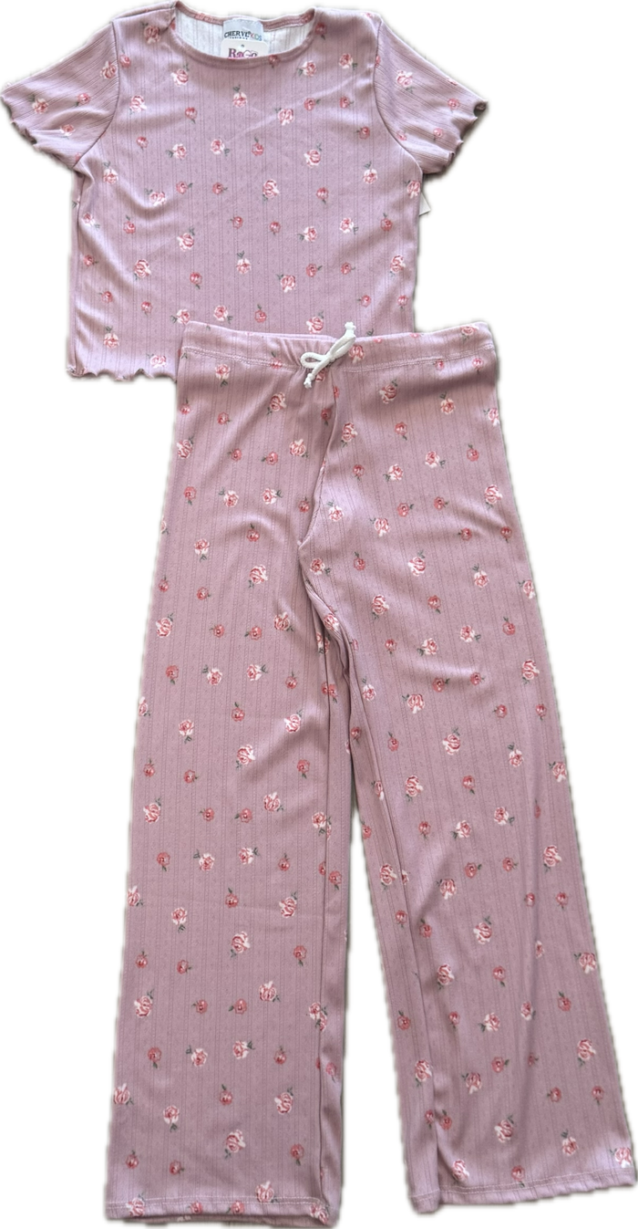 CHERYL KIDS- Flowers Top & Pants Set