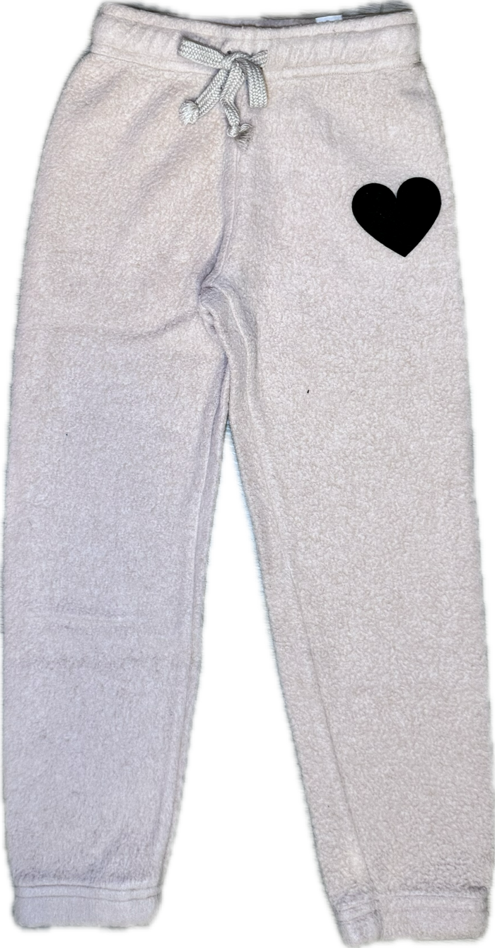 T2LOVE- Black Heart Lose Fit Pant (beige)