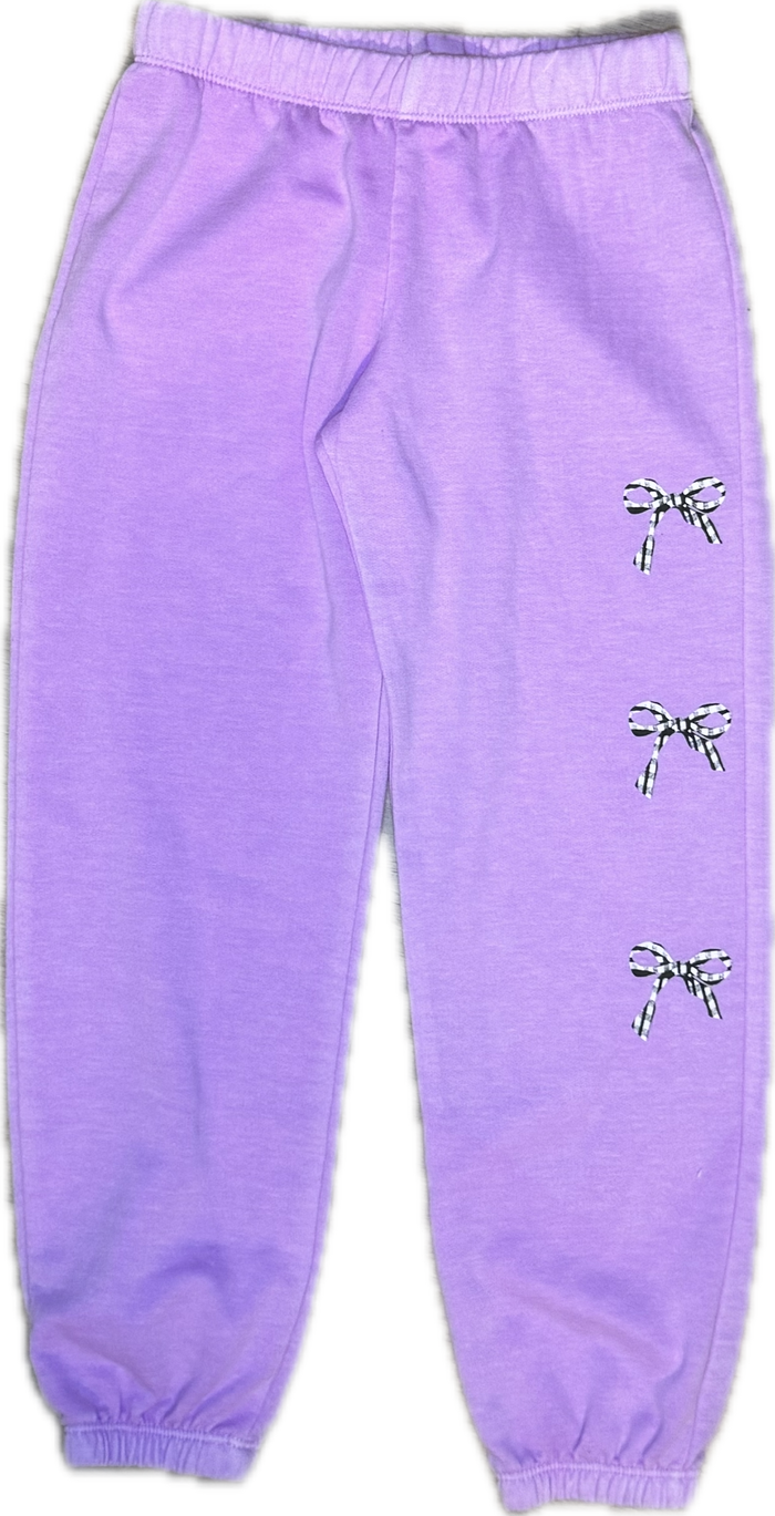 FIREHOUSE- Checkered Bows Sweatpants (grape)