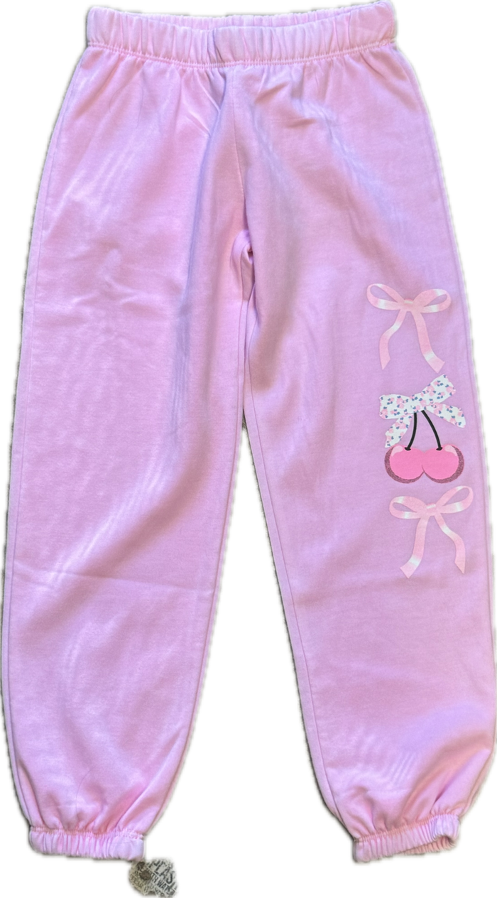 FIREHOUSE- Cherry Bows Sweatpants (ice pink)