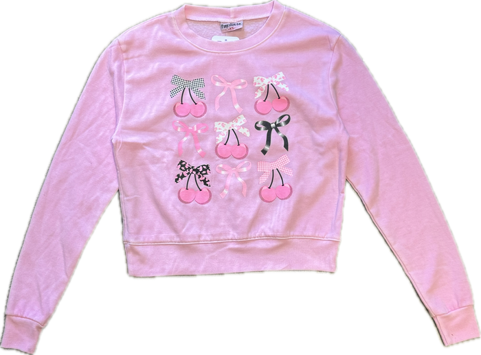 FIREHOUSE- Cherry Bows Sweater (ice pink)