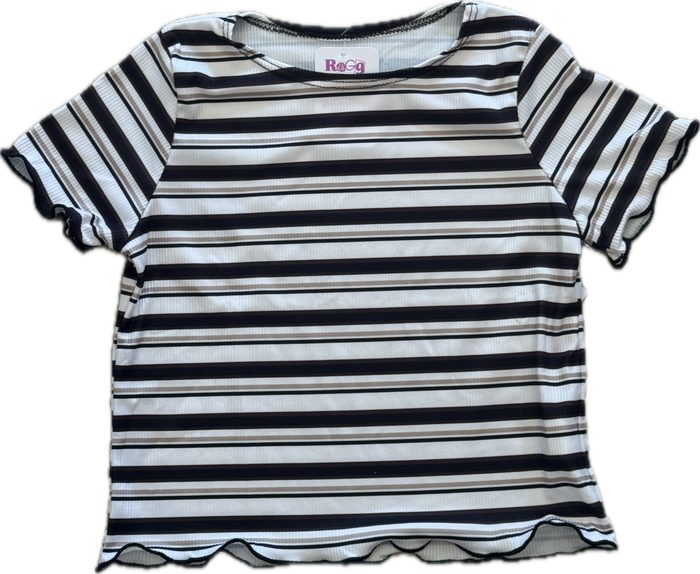 CHERYL KIDS- Ruffle Stripe Shirt