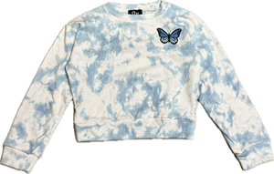 FLOWERS BY ZOE- Blue Butterfly Tye Dye Sweatshirt