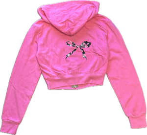 FIREHOUSE- Pink Bows Zip-Up Hoodie (neon pink)