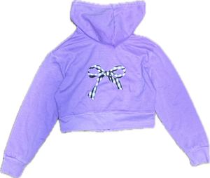 FIREHOUSE- Checkered Bow Zip-Up Hoodie (grape)