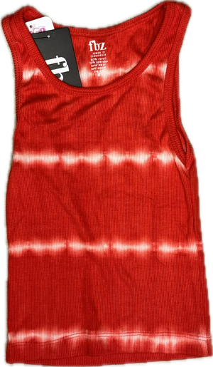FLOWERS BY ZOE-   White Lines Tank Top (Red)