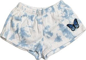 FLOWERS BY ZOE- Blue Butterfly Tye Dye Shorts