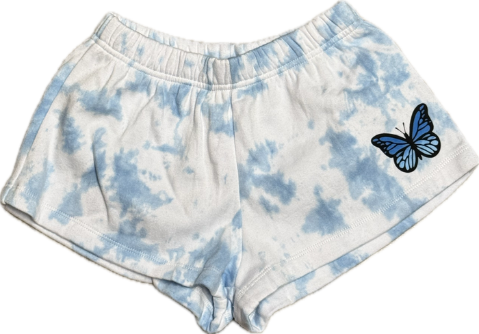 FLOWERS BY ZOE- Blue Butterfly Tye Dye Shorts