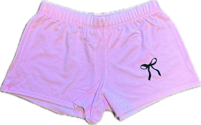 FIREHOUSE- Navy Bow Shorts (ice pink)
