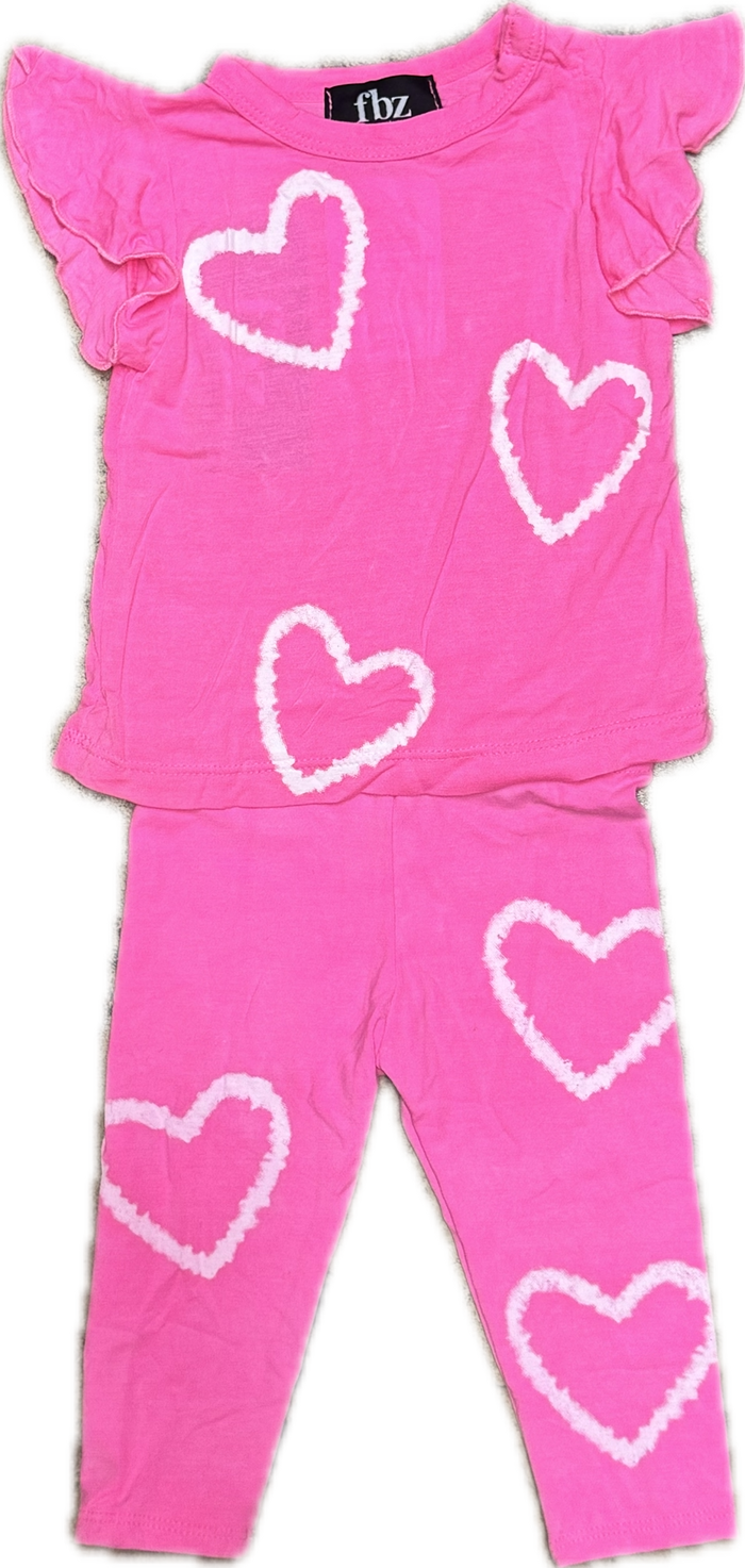 FLOWERS BY ZOE- Pink White Tie Dye Hearts Set