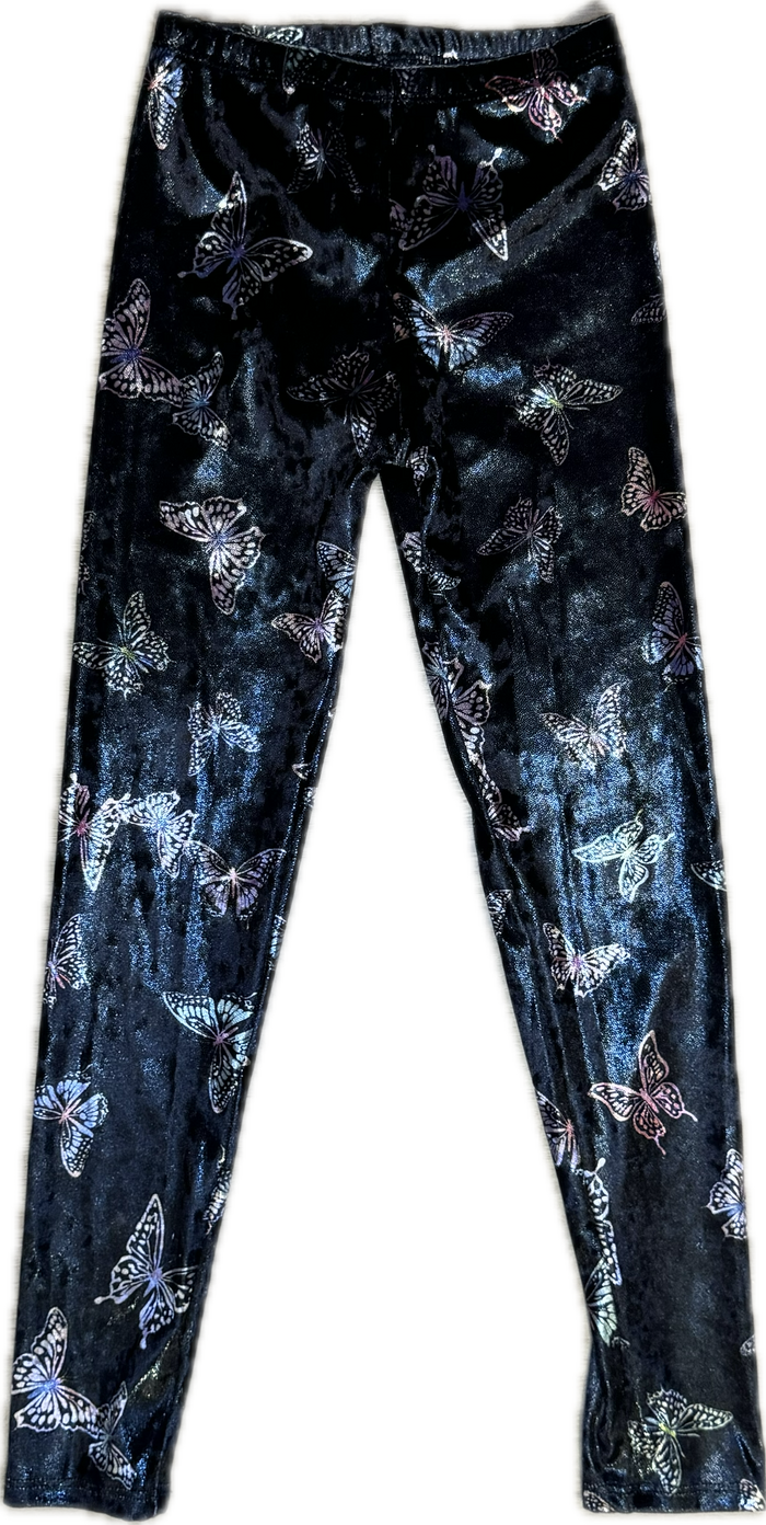 Social Butterfly- Leggings, Velvet Butterflies