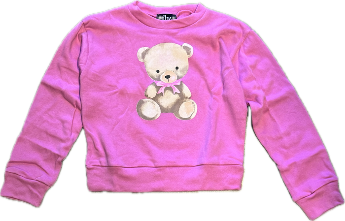 FLOWER BY ZOE- Pink Bow Teddy Sweater
