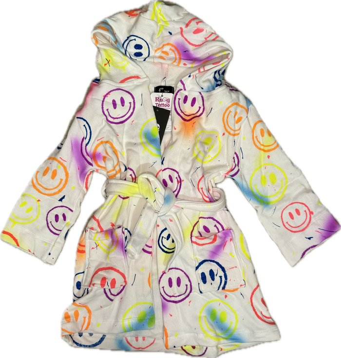 FLOWERS BY ZOE- Air BrushNeon Smiley Bath Robe