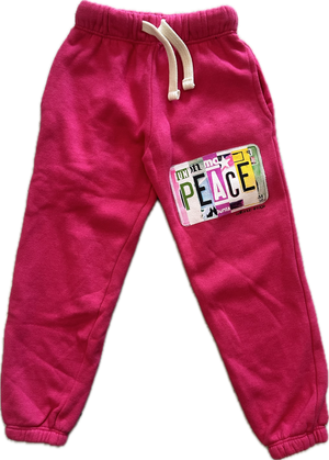 Californian Vintage- Peace License Plate Pants (Fushia)