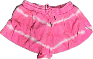 Flowers By Zoe- Neon Pink White Lines Tiedye Shorts