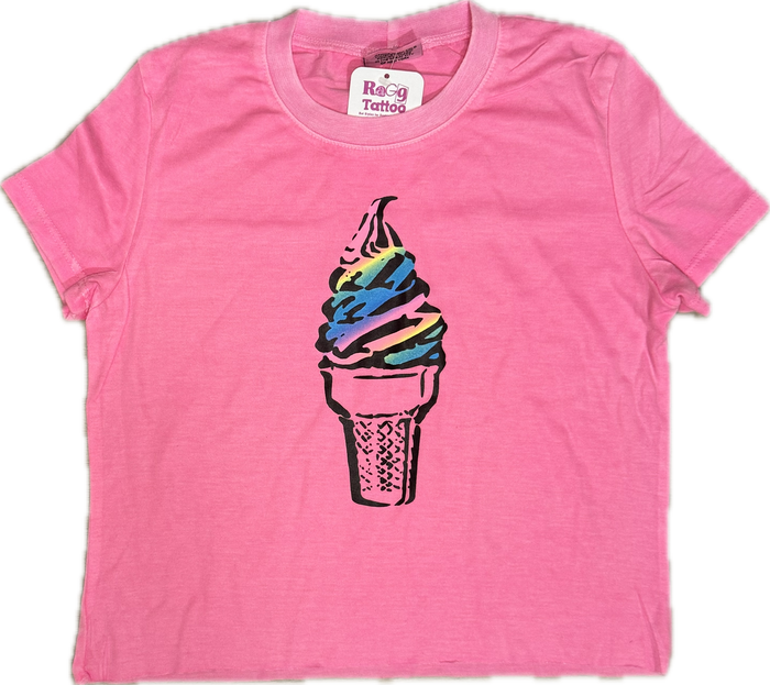 FIREHOUSE- Ombre Ice Cream T-Shirt (neon pink)