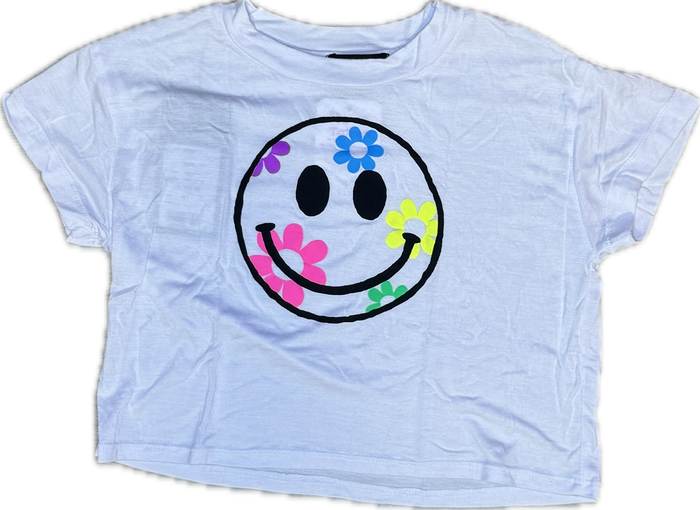 FLOWERS BY ZOE- Flower Smiley T-shirt (white)