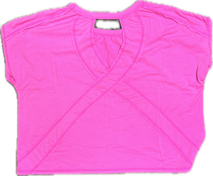 T2LOVE- Open Back Fashion Top (neon pink)