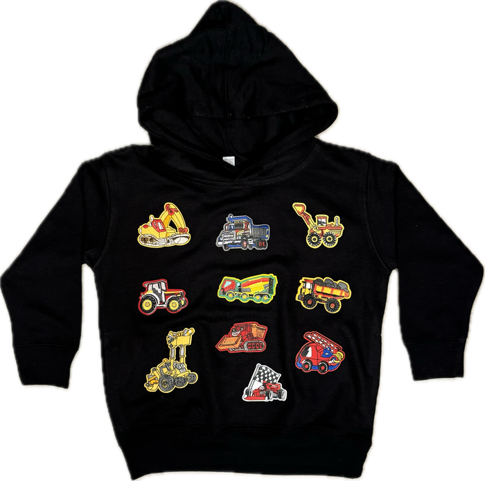 RAGG TATTOO- TRUCKS Patch Pull Over Hoodie (Black)