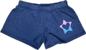 FIREHOUSE- Heart Star Ombre Shorts Heather Navy