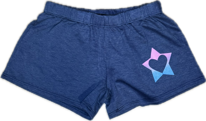 FIREHOUSE- Heart Star Ombre Shorts Heather Navy