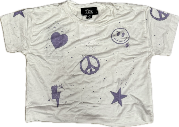 Flowers By Zoe- Purple Symbols T-shirt (white)