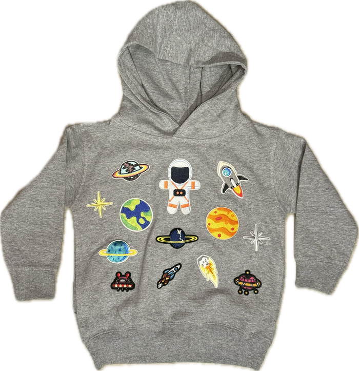 RAGG TATTOO- Space Patch Pull Over Hoodie (Heather Grey)