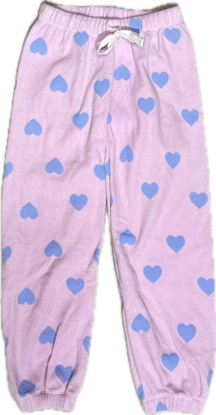 FLOWERS BY ZOE- PINK PASTEL BLUE HEART SWEATPANTS