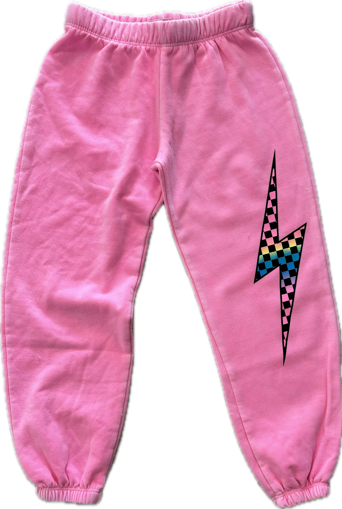 Firehouse- Ombre Checker Boltz Pants (Neon Pink)
