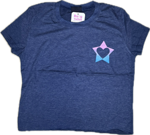 FIREHOUSE- Heart Star Ombre Tee Heather Navy