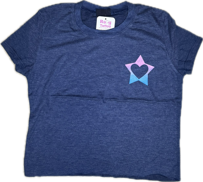 FIREHOUSE- Heart Star Ombre Tee Heather Navy