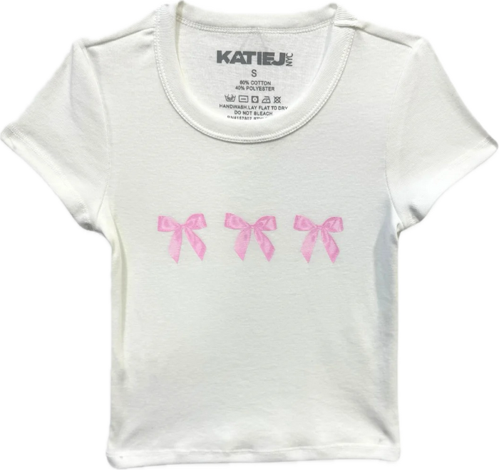 KATIEJ NYC- TWEEN COQUETTE BOWS GRAPHIC TEE