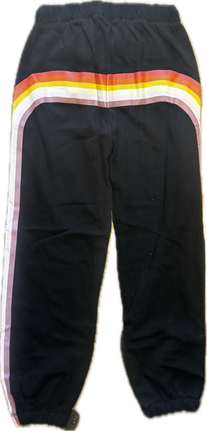 FLOWERS BY ZOE- Rainbow Stripes Sweatpants (black)