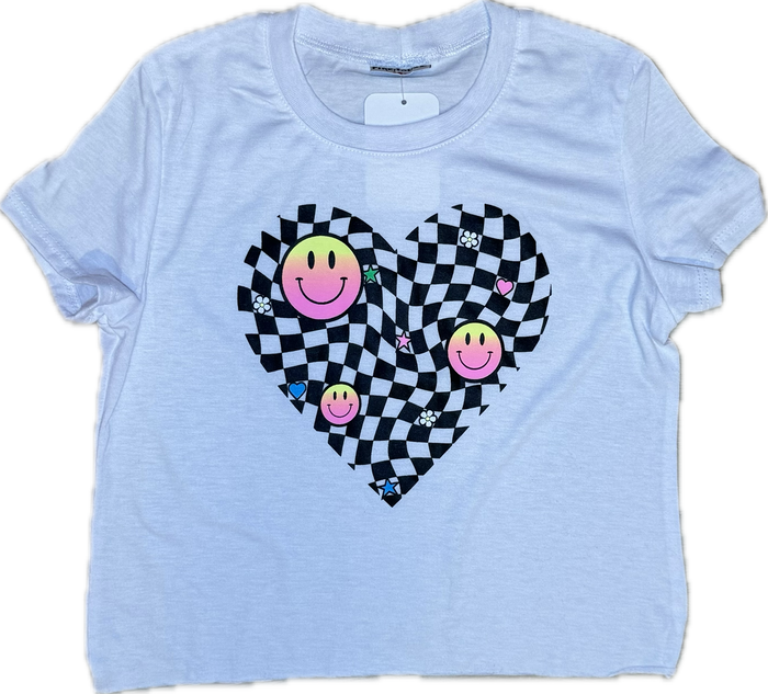 FIREHOUSE- Checker Heart Smileys T-Shirt (white)