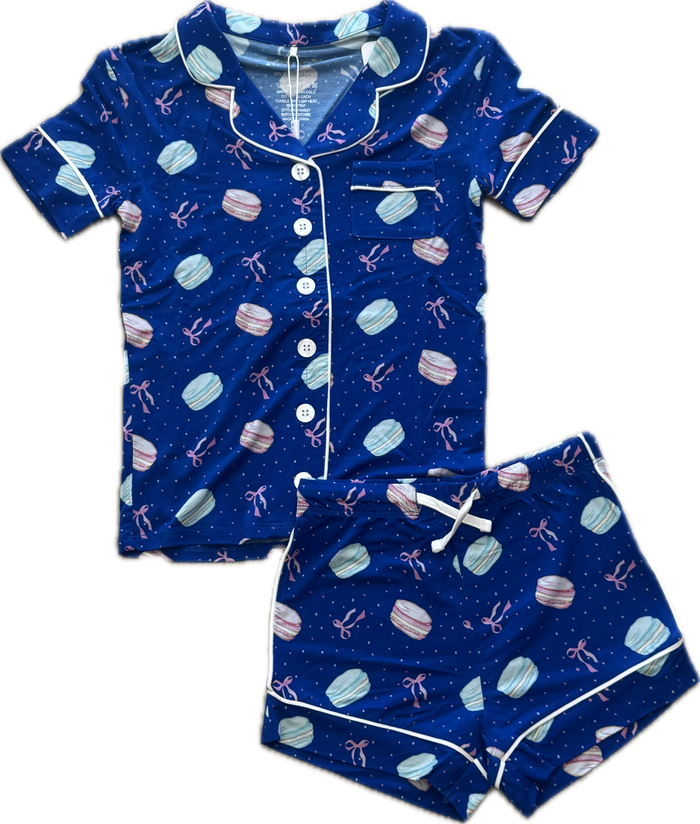 KATIEJ NYC- TWEEN LYNN PRINTED SHORTS LOUNGE SET MACARONS