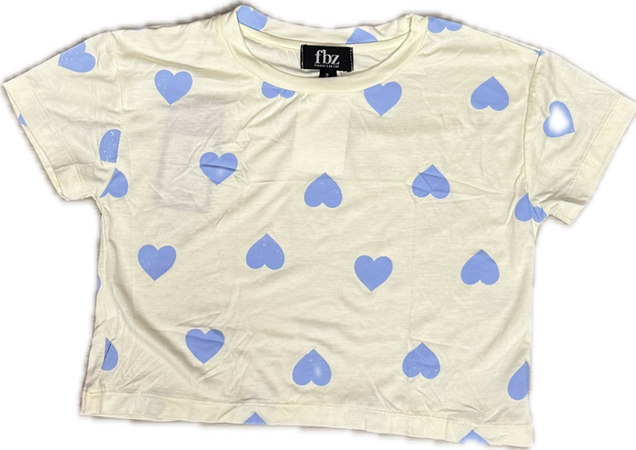 FLOWERS BY ZOE- YELLOW BLUE HEART TEE