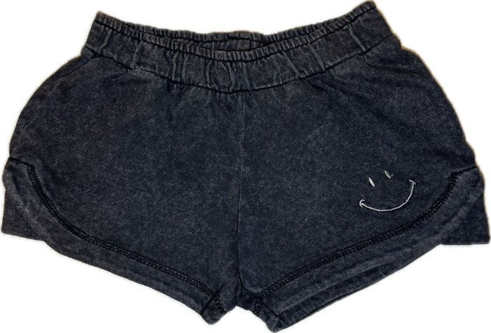 Vintage Havana- Washed Black Smiley Shorts