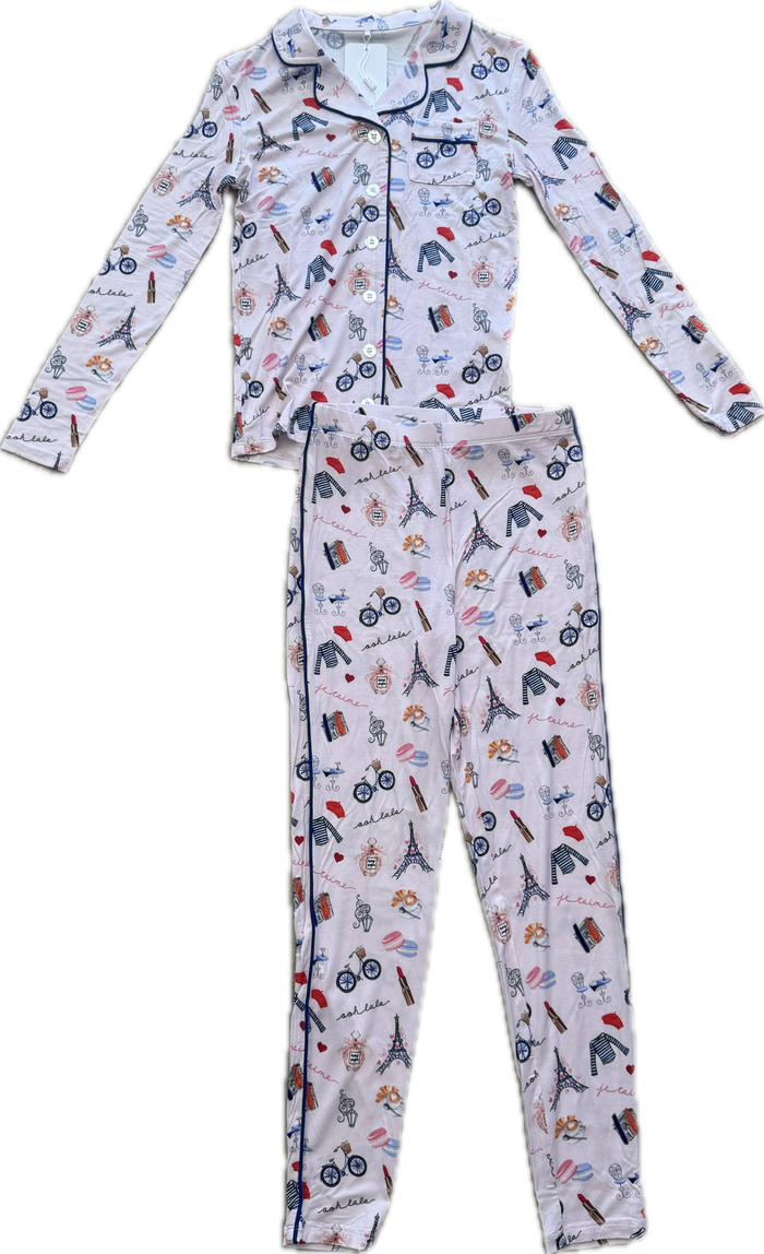 KATIEJ NYC- TWEEN MAIA PRINTED LOUNGE SET PARIS