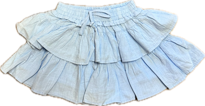 Vintage Havana- Sky Blue Mini Ruffle Skort
