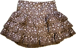 KATIEJ NYC- TWEEN MELODY PRINTED DROP WAIST LACE TRIM SKIRT (chocolate floral)