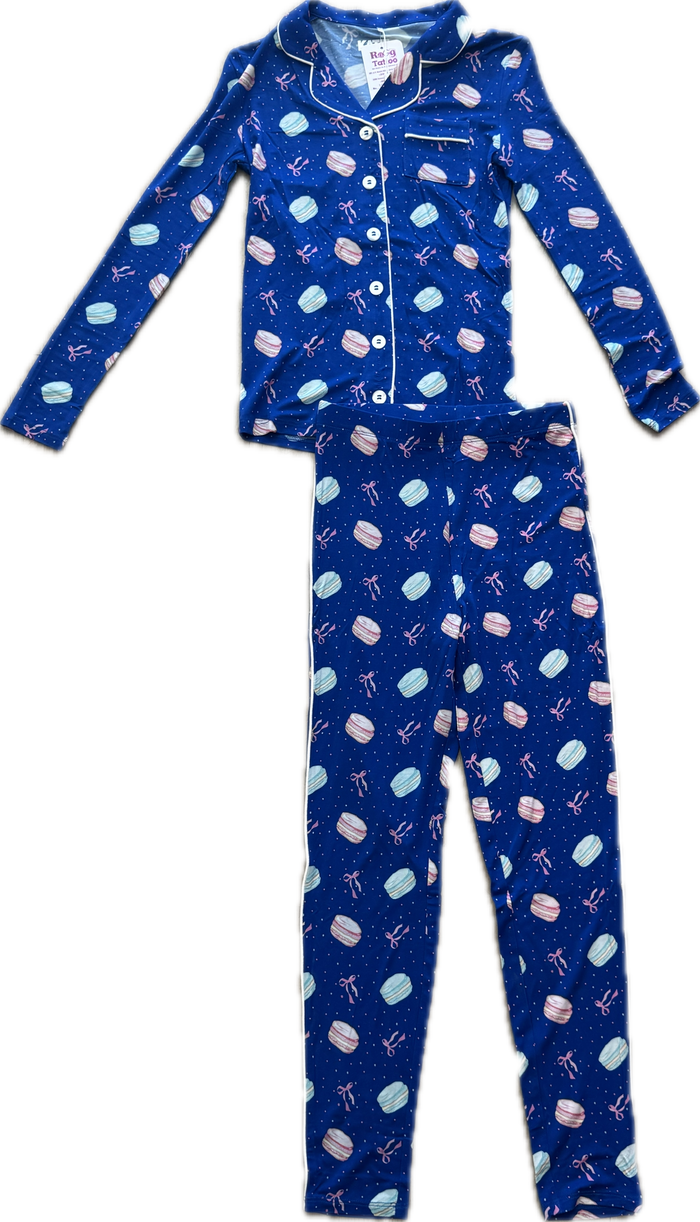 KATIEJ NYC- TWEEN MAIA PRINTED LOUNGE SET MACARONS